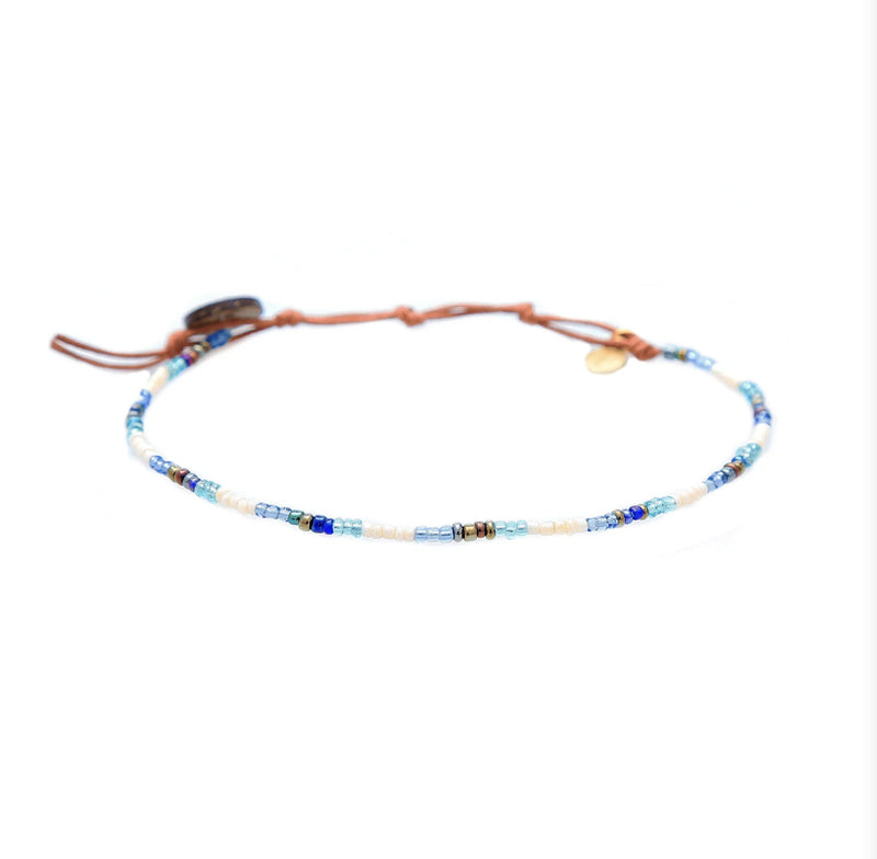 Lotus and Luna Beaded Anklets