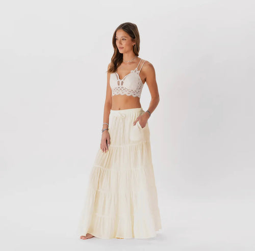 Lotus and Luna Cream Shipwrecked Maxi Skirt - WILD FLIER GIFTS AND APPAREL