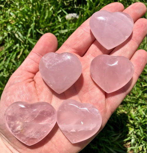 Rose Quartz Mini Heart Shaped Gemstones (Crystals & Stones) | WILD FLIER GIFTS AND APPAREL