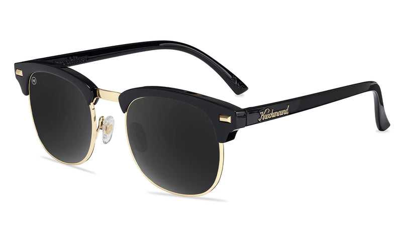 Glossy Black & Gold Brooklines Knockaround Unisex Polarized Sunglasses