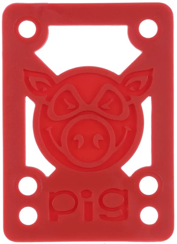 Pig Piles Red Hard Skateboard Riser Pads-Set of Two(2)-1/8” | WILD FLIER GIFTS AND APPAREL