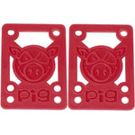 Pig Piles Red Hard Skateboard Riser Pads-Set of Two(2)-1/8” | WILD FLIER GIFTS AND APPAREL