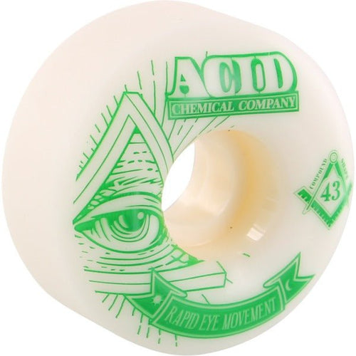 Acid Chemical Wheels REM Pyramid White Skateboard Wheels - 56mm 101a (Set of 4) | WILD FLIER GIFTS AND APPAREL