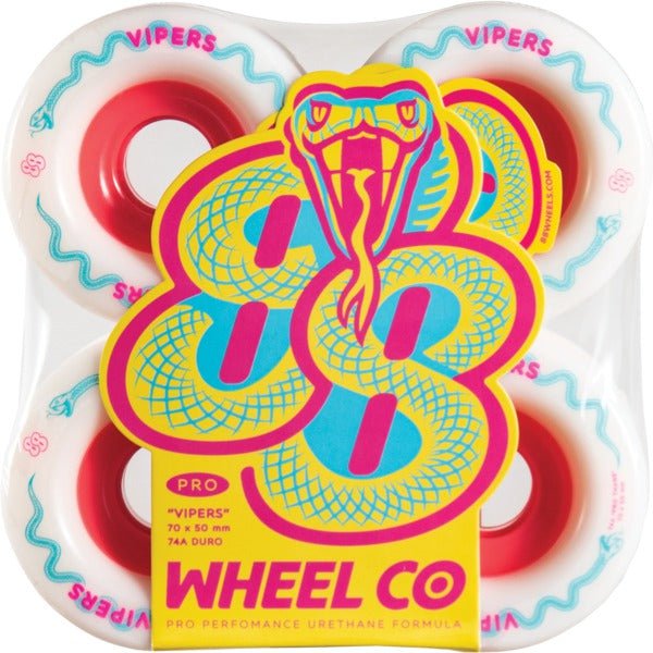 88 Wheel Co Longboard Wheels Viper Pro Freeride White 70mm 74A | WILD FLIER GIFTS AND APPAREL