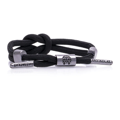 Rastaclat Orion Solid Black Knotted Signature Bracelet - WILD FLIER GIFTS AND APPAREL