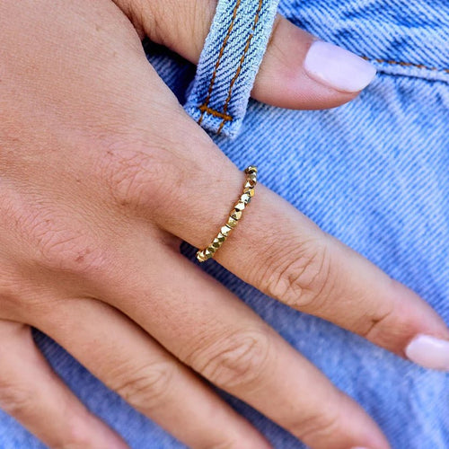 Pura Vida Faceted Bead Stretch Ring | WILD FLIER GIFTS AND APPAREL