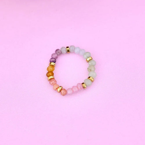 Pura Vida Ombré Rainbow Bead Stretch Ring | WILD FLIER GIFTS AND APPAREL