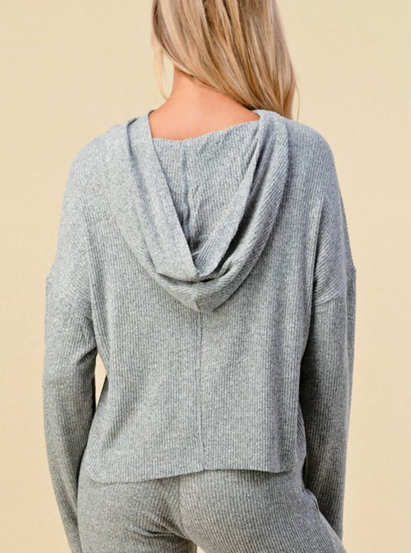 Heart & Hips Ribbed Cropped Hoodies - WILD FLIER GIFTS AND APPAREL