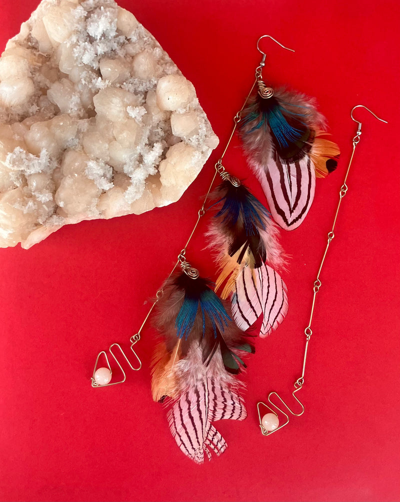 Celestial Feathers- Long Feather Earrings | WILD FLIER GIFTS AND APPAREL