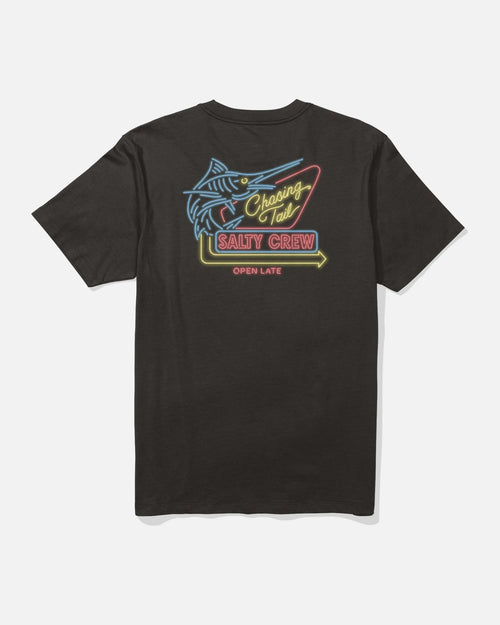 Salty Crew Neon Sign Short Sleeve Tee - Black | WILD FLIER GIFTS AND APPAREL