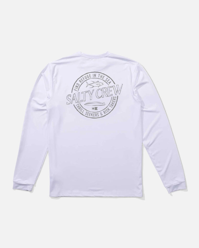 Salty Crew Skewed Long Sleeve Sunshirt - White | WILD FLIER GIFTS AND APPAREL