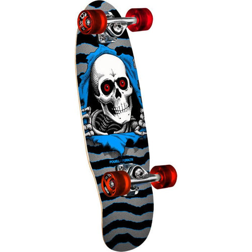 Powell Peralta Classic Cruiser Ripper Birch Complete Skateboard Silver/Blue - 7.5 x 24 | WILD FLIER GIFTS AND APPAREL