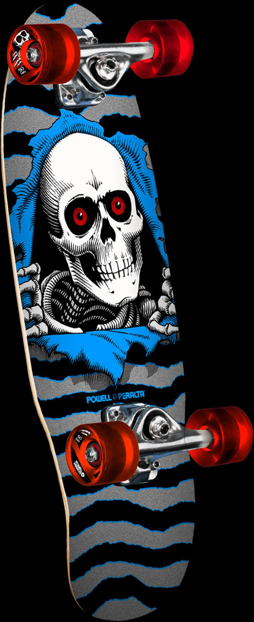 Powell Peralta Classic Cruiser Ripper Birch Complete Skateboard Silver/Blue - 7.5 x 24 | WILD FLIER GIFTS AND APPAREL