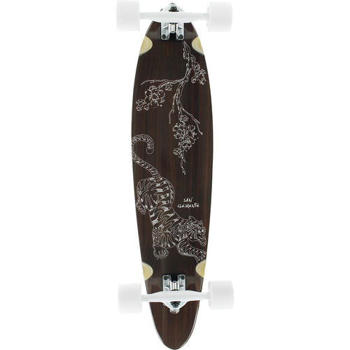 San Clemente Longboards Tiger Lilly Pintail Longboard Complete Skateboard - 8" x 34" | WILD FLIER GIFTS AND APPAREL