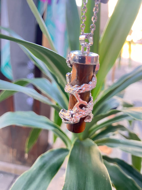 Tigers Eye Dragon Pendant Necklace | WILD FLIER GIFTS AND APPAREL