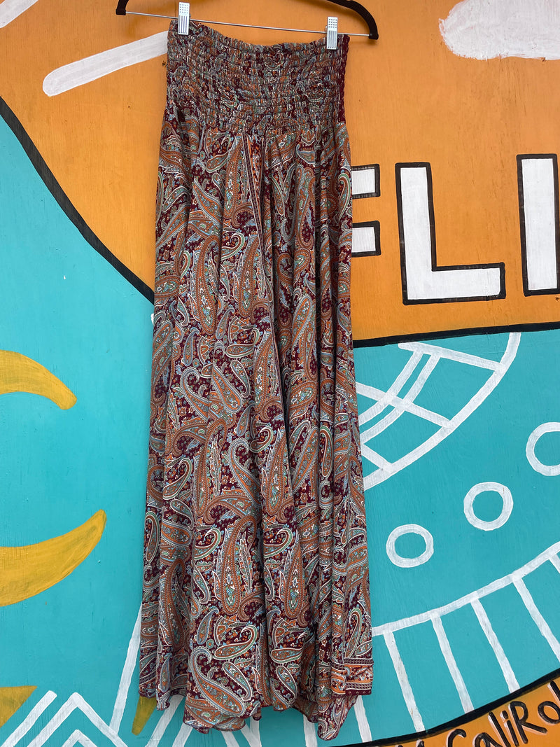 Paisley Print Wide Leg Polysilk Palazzo Pants : One Size | WILD FLIER GIFTS AND APPAREL