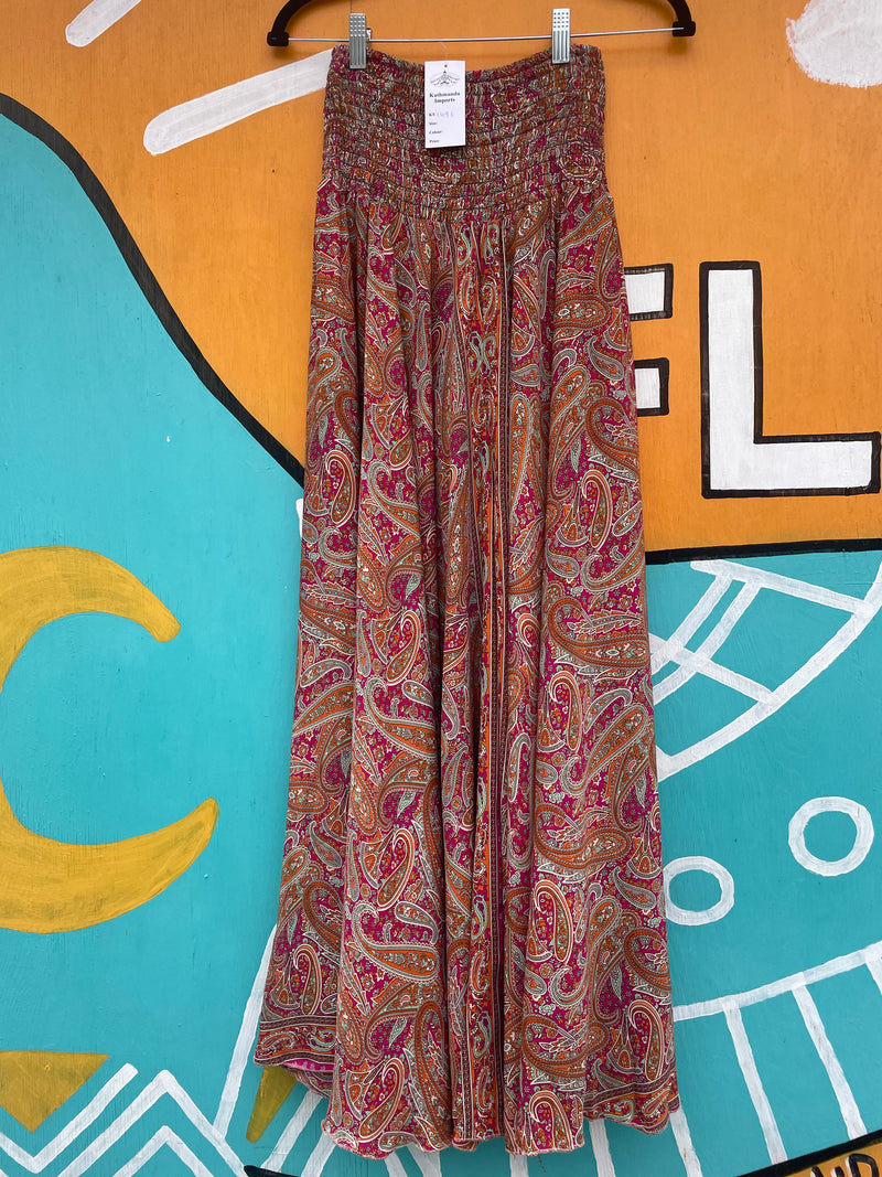 Paisley Print Wide Leg Polysilk Palazzo Pants : One Size | WILD FLIER GIFTS AND APPAREL