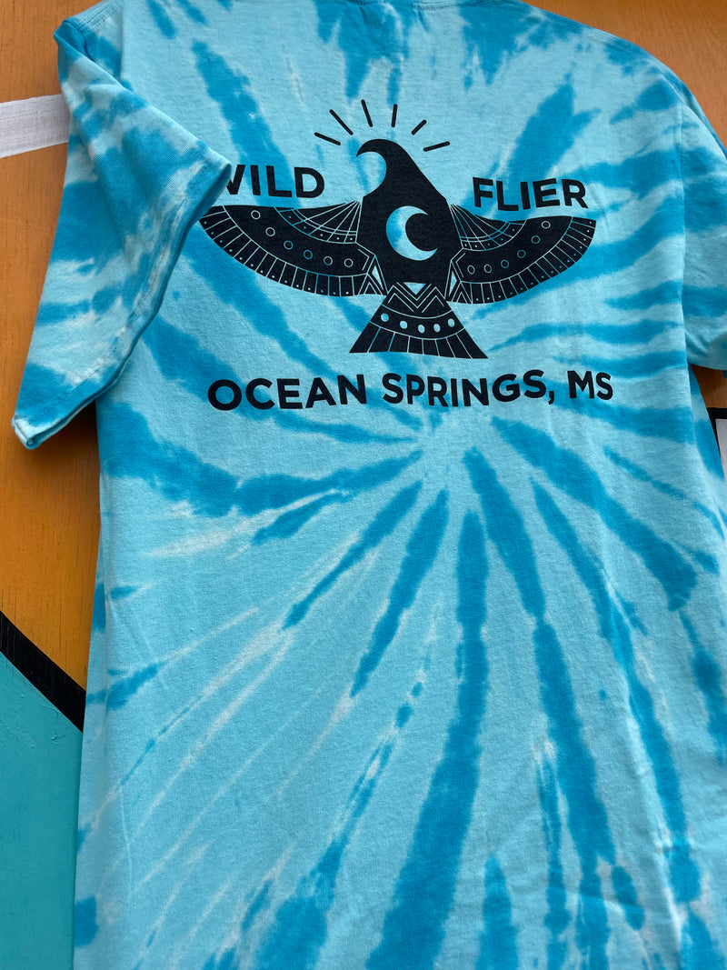 Wild Flier Sky Blue Tie Dye Tee | WILD FLIER GIFTS AND APPAREL