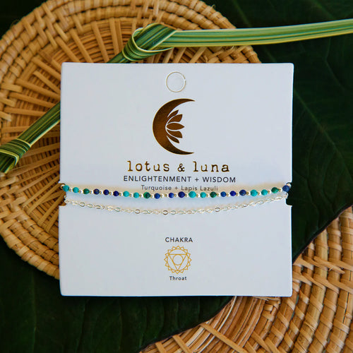 Lotus and Luna Enlightenment + Wisdom 2mm Layered Healing Bracelet - WILD FLIER GIFTS AND APPAREL