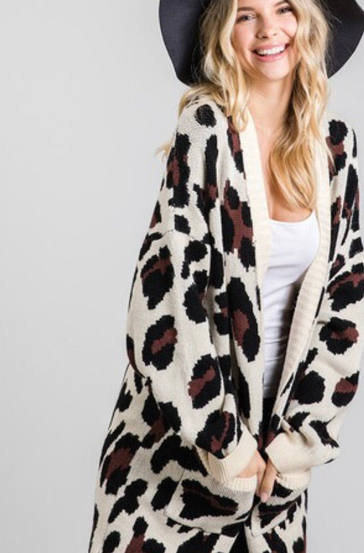 Gee Gee Leopard Print Cardigans - WILD FLIER GIFTS AND APPAREL
