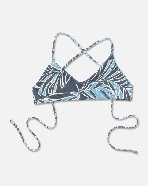 Salty Crew Rattan Palms Reversible Bralette Top - Fin Blue | WILD FLIER GIFTS AND APPAREL