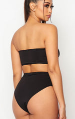 Votique Black Bandeau and High Waist Panty Set