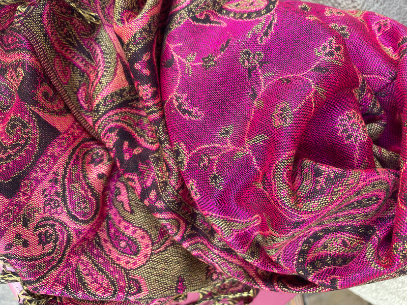 Assorted Color Paisley Pashmina Scarf Reversible Shawl Wraps | WILD FLIER GIFTS AND APPAREL
