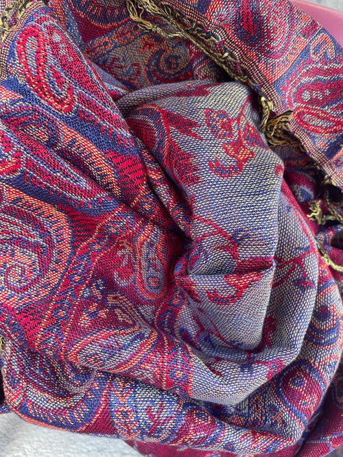 Assorted Color Paisley Pashmina Scarf Reversible Shawl Wraps | WILD FLIER GIFTS AND APPAREL
