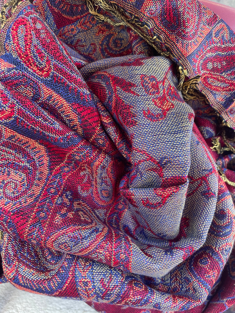Assorted Color Paisley Pashmina Scarf Reversible Shawl Wraps | WILD FLIER GIFTS AND APPAREL