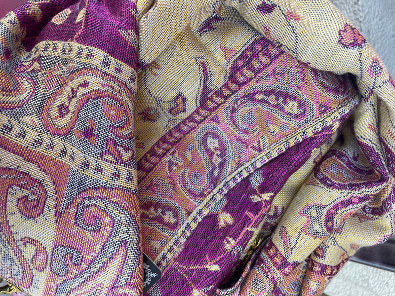 Assorted Color Paisley Pashmina Scarf Reversible Shawl Wraps | WILD FLIER GIFTS AND APPAREL