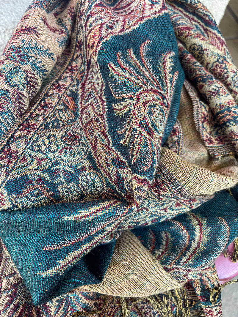 Assorted Color Paisley Pashmina Scarf Reversible Shawl Wraps | WILD FLIER GIFTS AND APPAREL