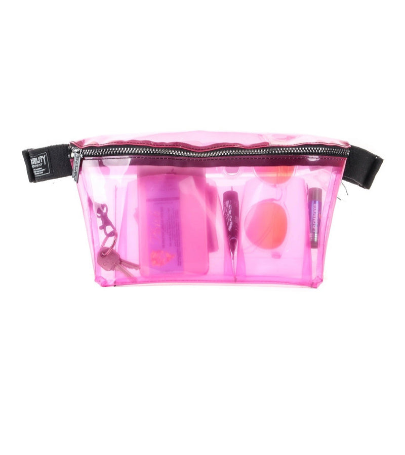 Fydelity Ultra Slim Skinny Fanny Pack- Xtra Large Crystal Clear Pink - WILD FLIER GIFTS AND APPAREL