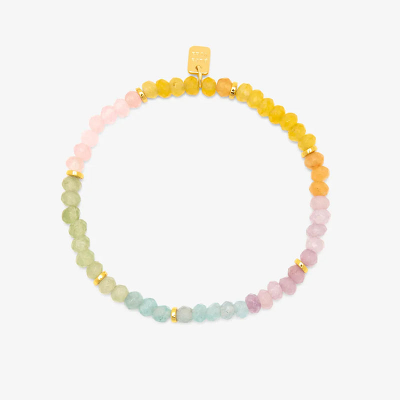 Pura Vida Ombré Rainbow Bead Stretch Bracelet