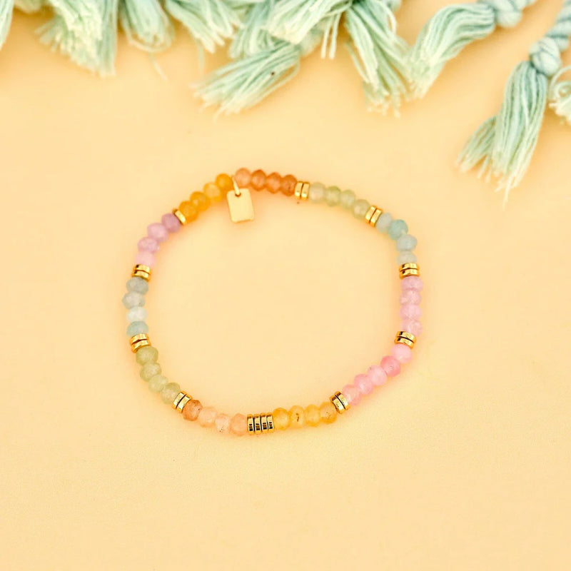 Pura Vida Ombré Rainbow Bead Stretch Bracelet