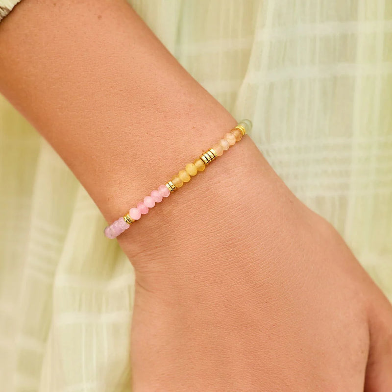 Pura Vida Ombré Rainbow Bead Stretch Bracelet