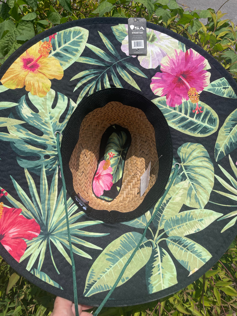 SA Company Hawaiian Floral 2.0 Under Brim Straw Hat