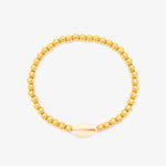 Pura Vida Cowrie Ball Bead Stretch Gold Bracelet