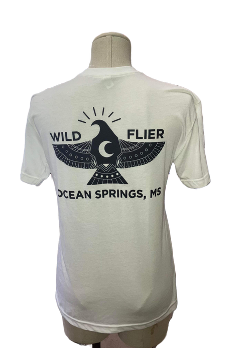 Wild Flier Logo T-Shirt: Totem White/Black - WILD FLIER GIFTS AND APPAREL