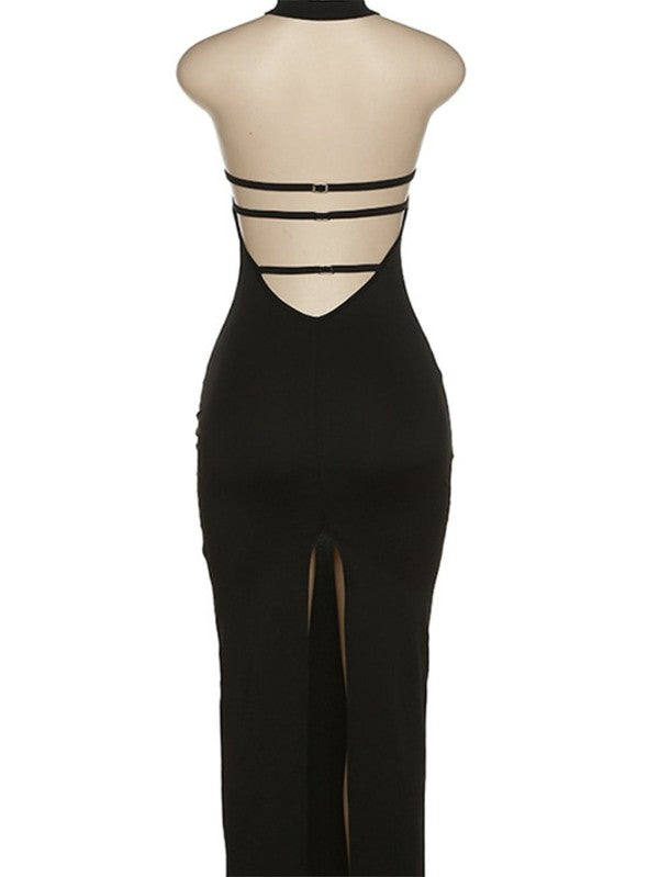 Sexy Halter Open Back Maxi Party Dress - WILD FLIER GIFTS AND APPAREL