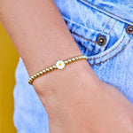 Pura Vida Daisy Ball Bead Stretch Bracelet | WILD FLIER GIFTS AND APPAREL