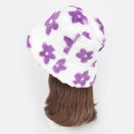 Daisy Faux Fur Printed Bucket Hats