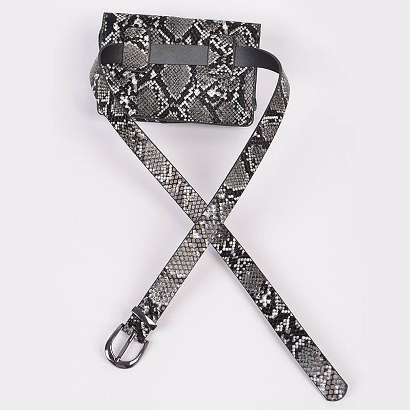 Snakeskin Curtain Fanny Pack: Black White | WILD FLIER GIFTS AND APPAREL