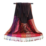 6 Pack Pashmina Paisley Section Rainbow Shawl Wraps Assorted | WILD FLIER GIFTS AND APPAREL