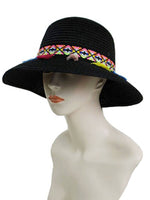 Colorful Tassel Decorative Sun Hat: Black