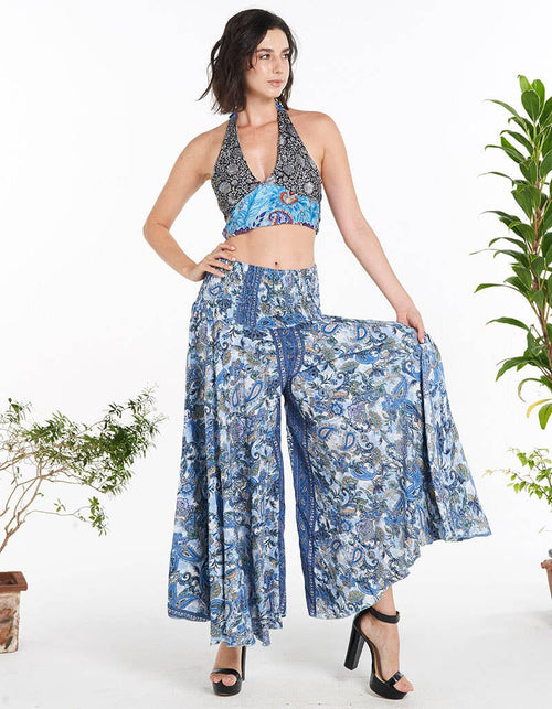 Paisley Print Polysilk Wide Leg Pants : Assorted Color / One Size | WILD FLIER GIFTS AND APPAREL