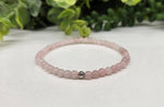 Rose Quartz Stretchable Bracelet 4MM Beads - 7.5 Inches Long | WILD FLIER GIFTS AND APPAREL