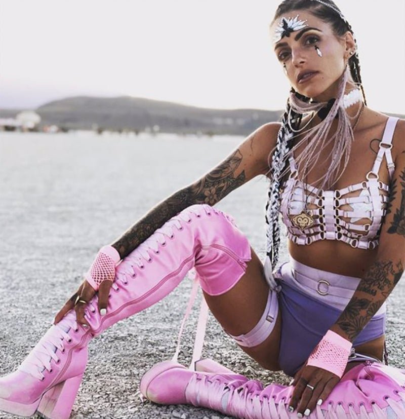 Nakia Iridescent & Black Crystal Face Jewels: IRI/BLK / O/S | WILD FLIER GIFTS AND APPAREL