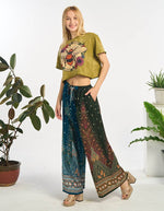 Peacock Rayon Wide Leg Pant(TH-1994) : One Size | WILD FLIER GIFTS AND APPAREL