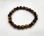 Yellow Tiger Eye Faceted Bracelet 8mm Stretchable Beads 7.5" L