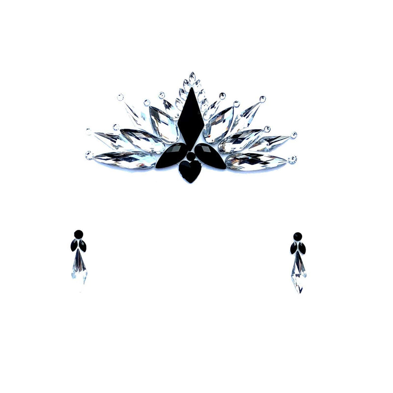 Nakia Iridescent & Black Crystal Face Jewels: IRI/BLK / O/S | WILD FLIER GIFTS AND APPAREL